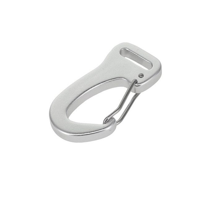 C5860 Silver Semi-Matte, Wiregate Lever Snap Carabiner, Aluminum