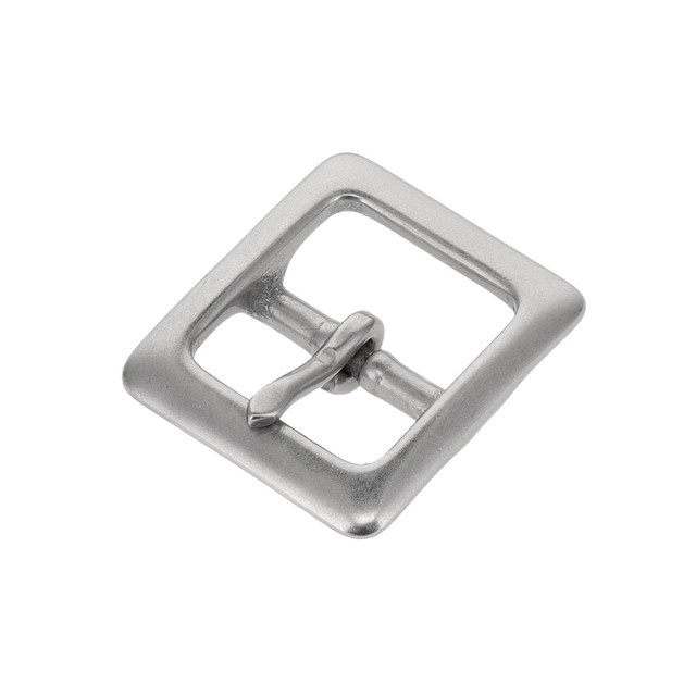 4429 7/8" Nickel Matte, Center Bar Buckle, Solid Brass-LL