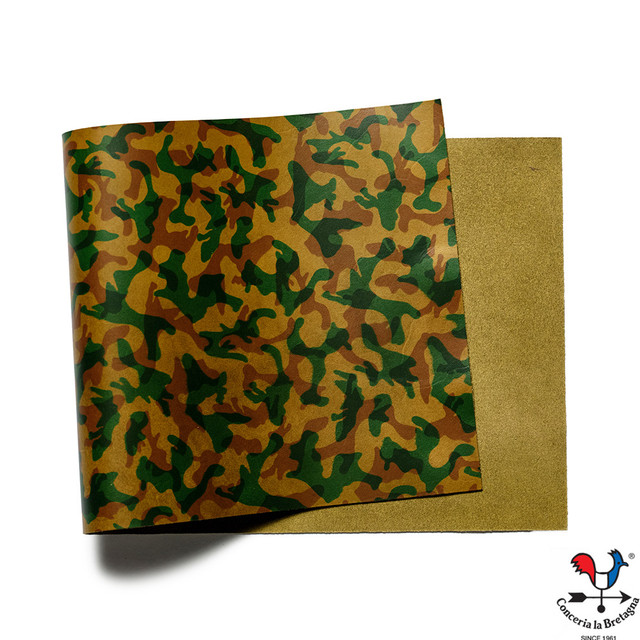 La Bretagna Leather, Camouflage, Small Print Camo, Panel, Woodlands