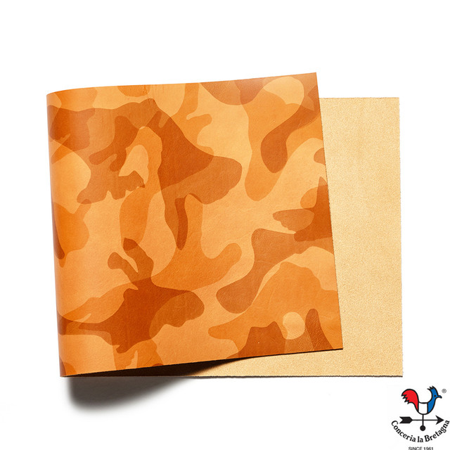 La Bretagna Leather, Camouflage, Large Print Camo, Panel, Desert