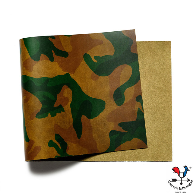 La Bretagna Leather, Camouflage, Large Print Camo, Panel, Woodlands
