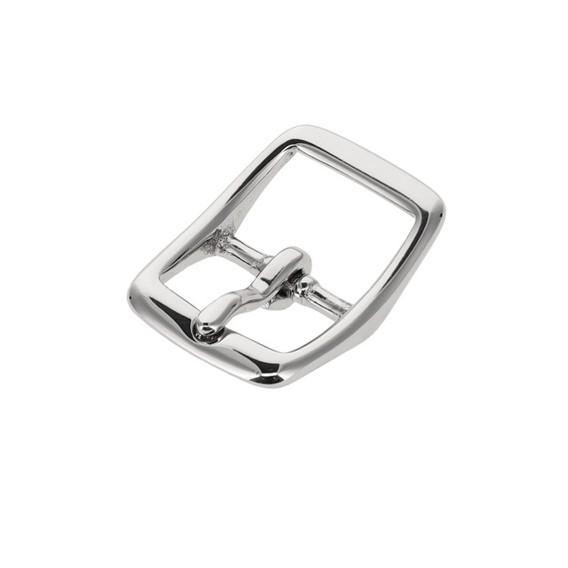 145 Nickel Plate, Center Bar Buckle, Solid Brass-LL, Multiple Sizes