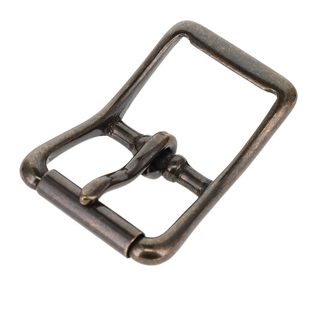 150 Antique Brass, Center Bar Roller Buckle, Solid Brass-LL