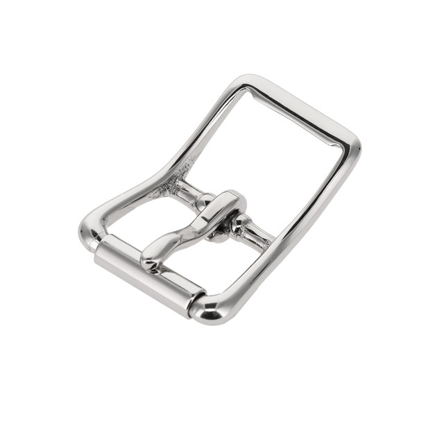 150 Nickel Plate, Center Bar Roller Buckle, Solid Brass-LL, Multiple Sizes