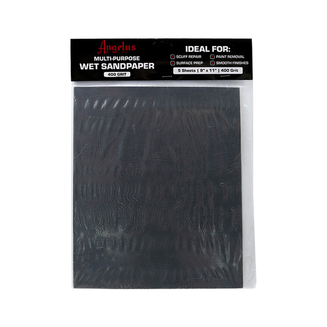 Angelus, Multi-Purpose Wet Sandpaper, 400 Grit, Pack of 5, 9"x11"