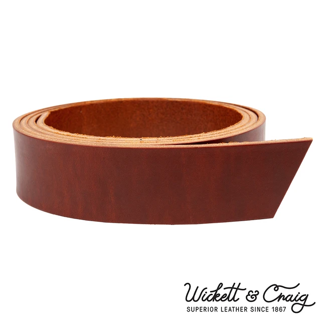 Wickett & Craig, Latigo, Oiled Show Harness Leather Strap, Tan, 55" to 60" Long, 8-10oz & 10-12oz