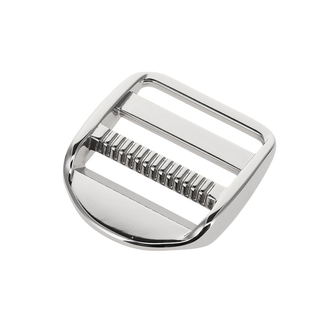 B8783 Nickel Plate, Ladderlock Buckle, Solid Brass-LL