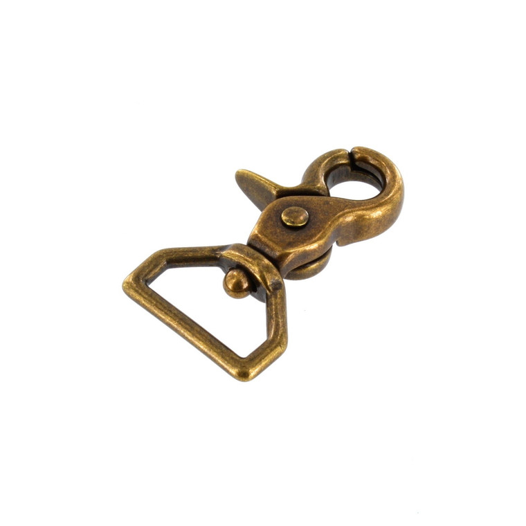 Swivel Snap Hook: 3/4 (18 mm) in Antique Brass (2 Pack) - 878537