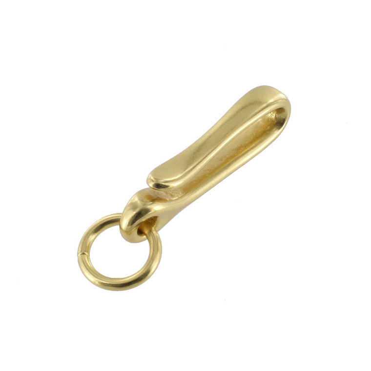 B8367 Natural Brass, Small Fish Hook Key Chain, Solid BrassLL