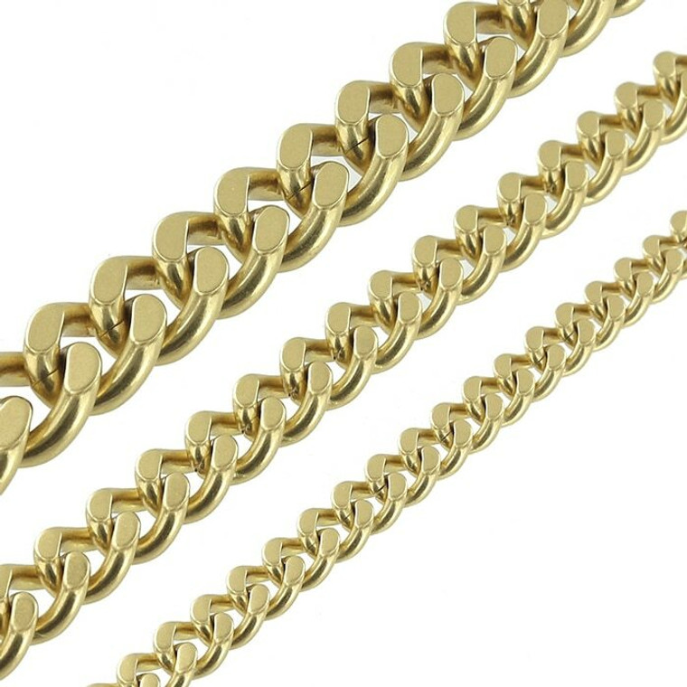 B8830 Natural Brass, Oval Chain, Solid Brass-LL (36 length) 