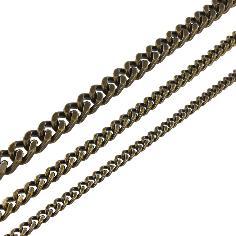 B8830 Natural Brass, Oval Chain, Solid Brass-LL (36 length) 