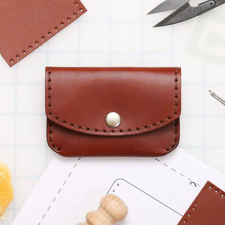 DIY 3-Pocket Foldover Wallet Leather Kit