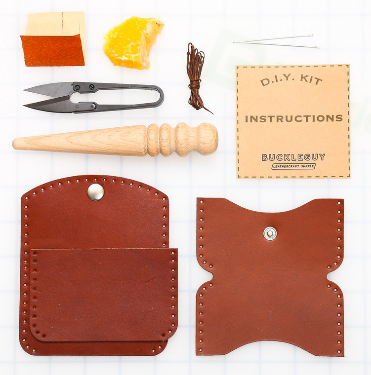 DIY 3-Pocket Snap Wallet Leather Kit 