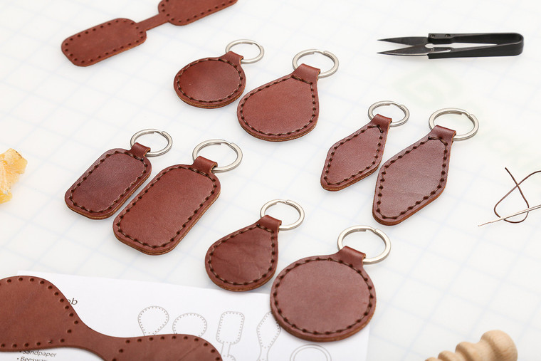 Key Fob Collection Leather Pattern, PDF Template 