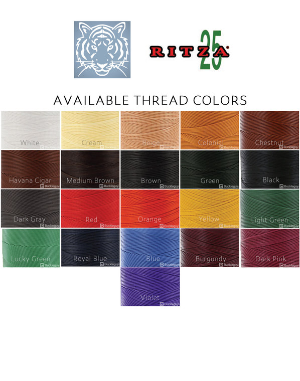 Thread for Leather Craft RITZA 25 1.2mm in 20 Colours/waxed Tiger