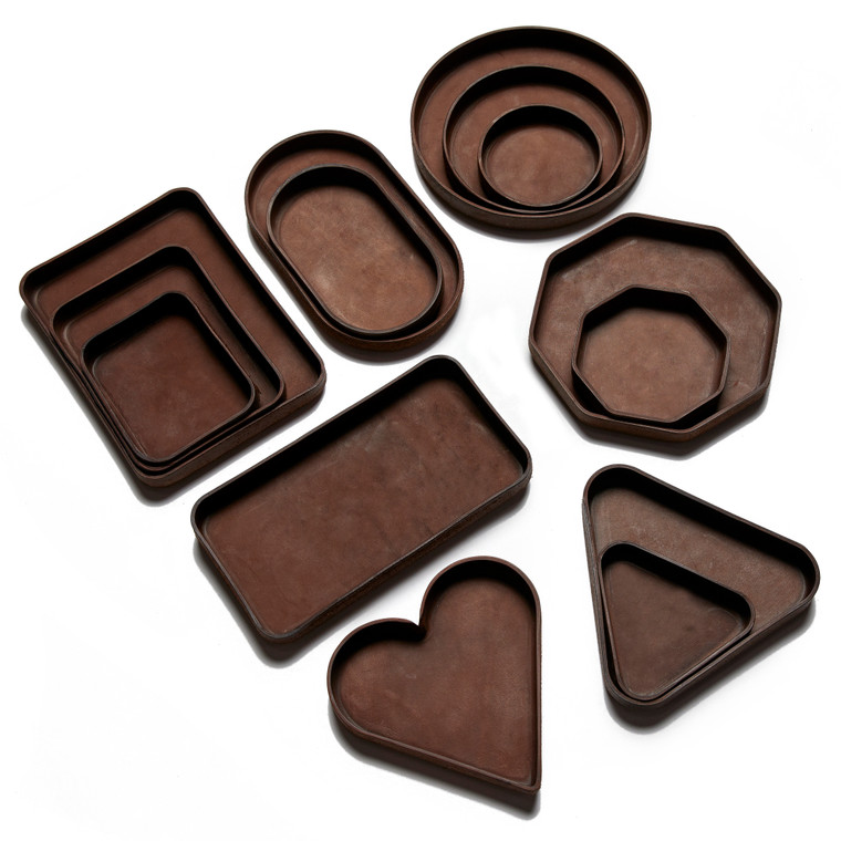 Leather Wet Mold DIY, Rectangle 9 x 6.5 Leather Tray, 3 pc Set