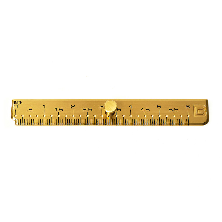 Compact 6cm Brass Keychain Ruler