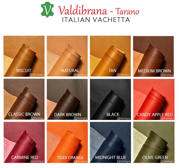 Valdibrana Conceria, Tarano, Italian Vachetta Leather, Double Shoulder,  Tiger Orange 