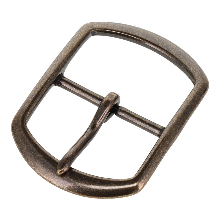 TV335 Antique Brass, Center Bar Buckle, Solid Brass-LL, Multiple Sizes