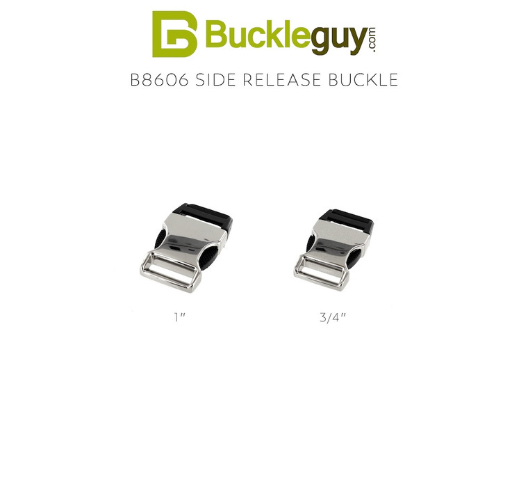 Aluminium Side Release Buckle 15 - 25 mm, Nickel Plated