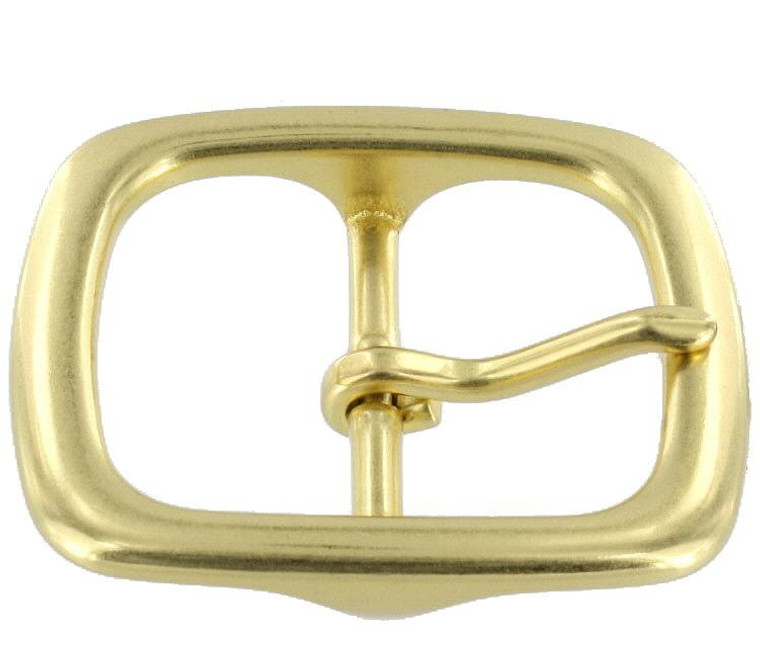 1097 Natural Brass, Center Bar Buckle, Solid Brass-LL, Multiple Sizes 