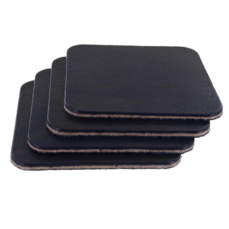 Wickett & Craig Traditional Harness, Square Coasters, Navy