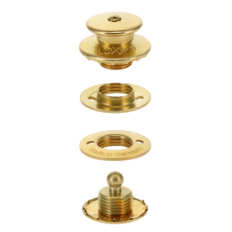 LOXX® Fastener Set, Polished Brass, Natural Brass