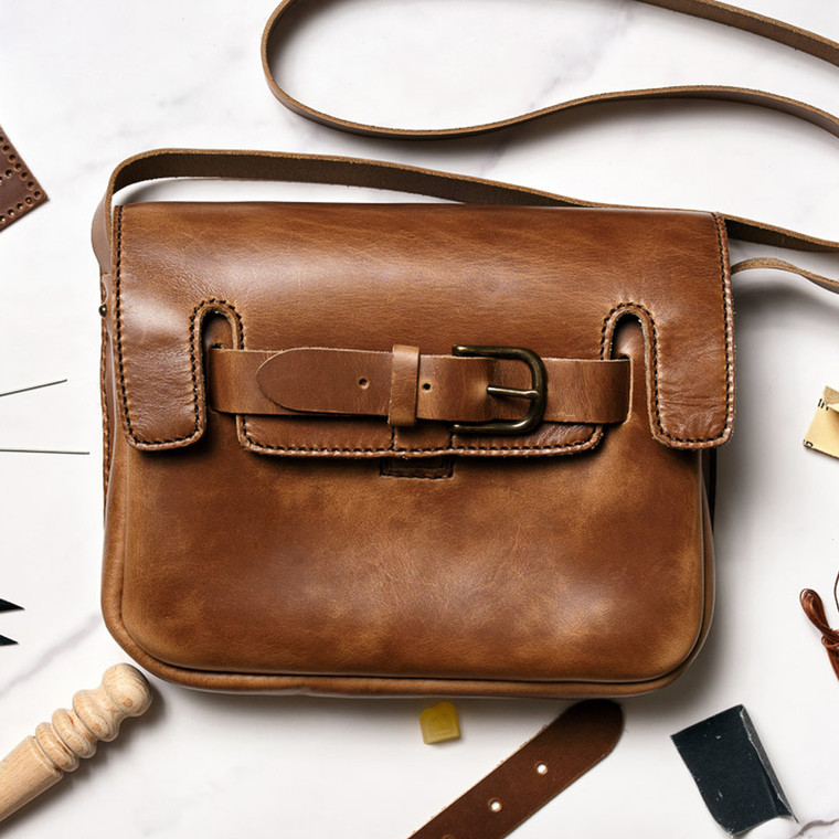 Leather crossbody messenger bag DIY kit