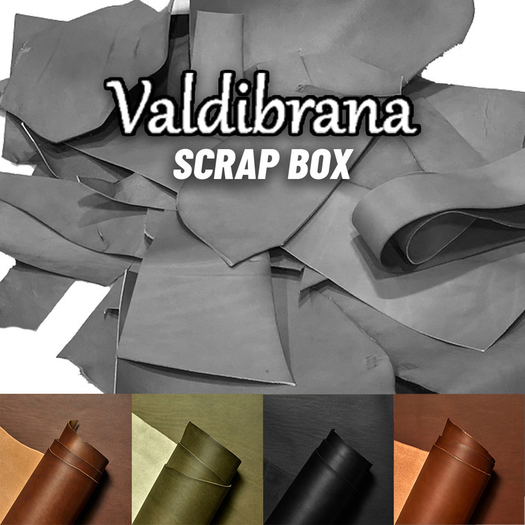 Valdibrana Veg Tan Leather Scrap Italian Vachetta Medium Brown, Classic Brown, Black, Olive Green