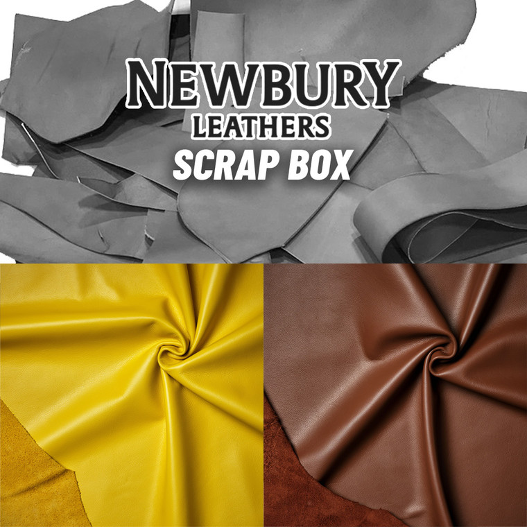Newbury Leathers Italian Nappa Leather Scrap Yellow/Medium Brown