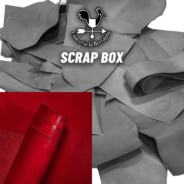 La Bretagna Veg Tan Leather Scrap Gaucho, Ruby Red