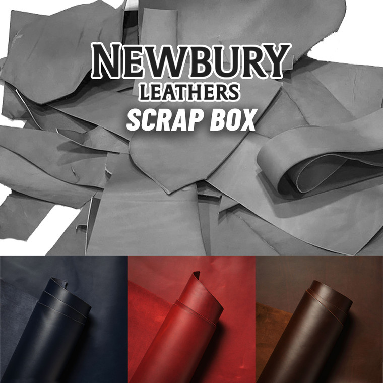 Newbury Leathers Balmoral Leather Scrap, Navy Blue, Red, Chocolate