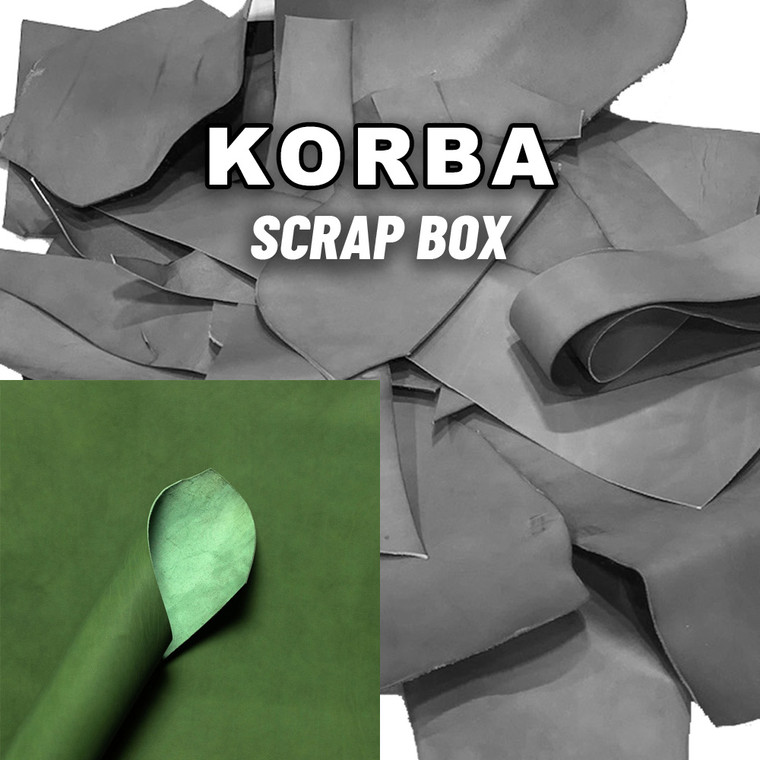 Korba Veg Tan Leather Scrap Buffalo Calf Peacock Green