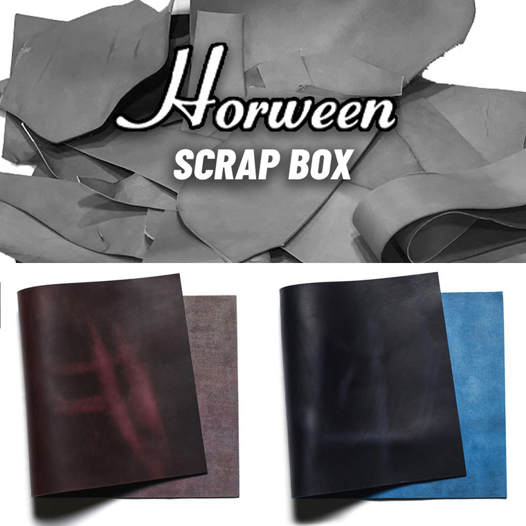Horween Cavalier Leather Scrap, Ink Blue/Plum, Light Weight (3.5-7oz), 7lbs