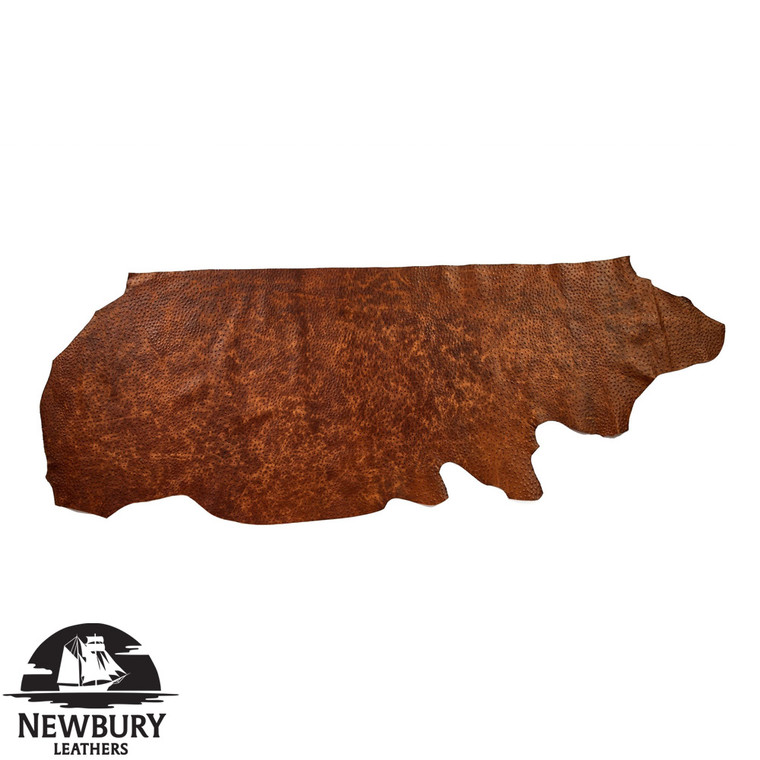 Cognac Ostrich Embossed Leather, Side