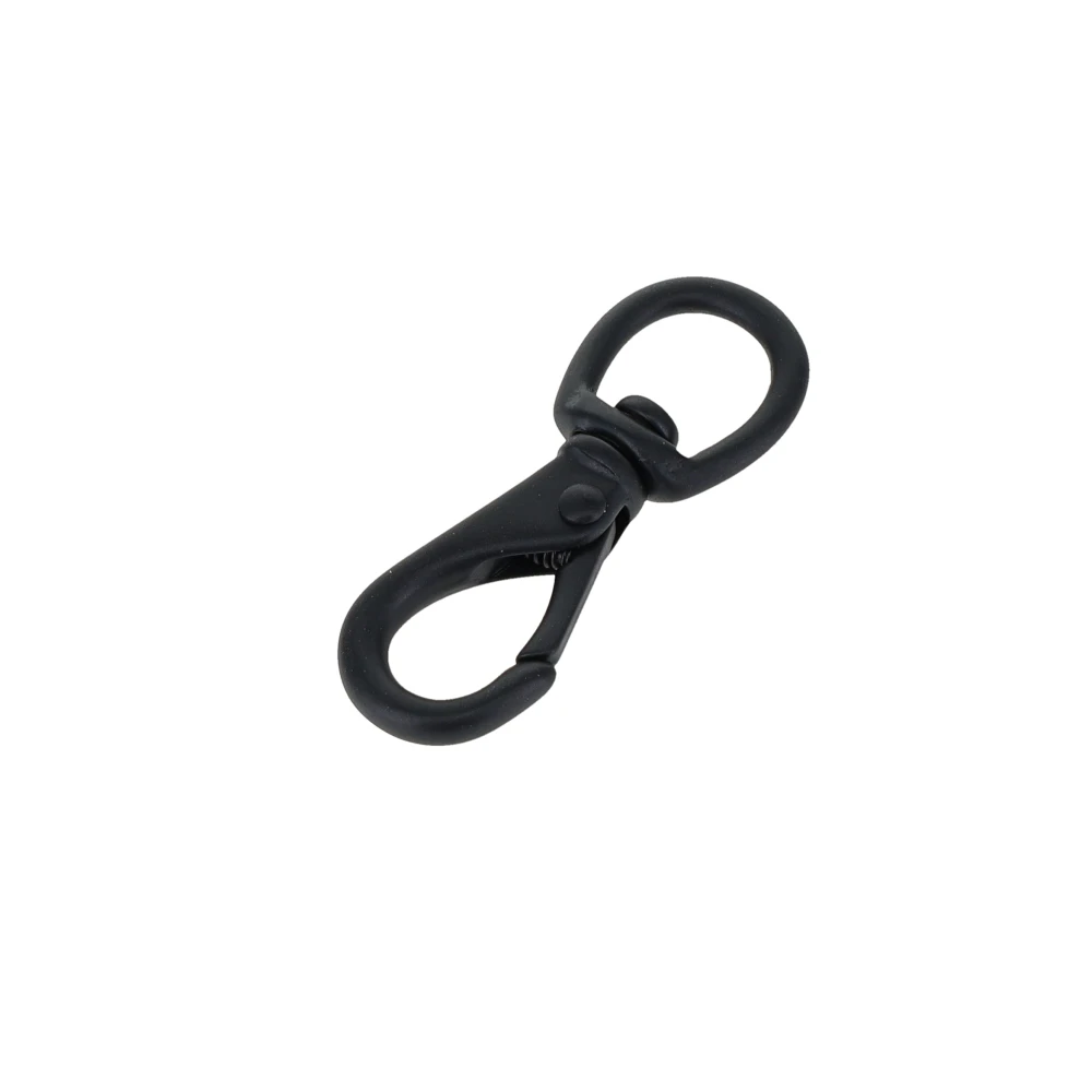 221 3/8" PVD Black Matte, Mini Swivel Lever Snap, Solid Brass-LL