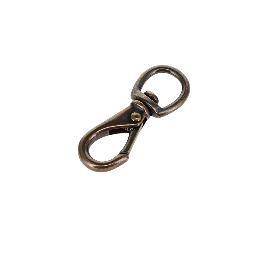 221 3/8" Antique Brass, Mini Swivel Lever Snap, Solid Brass-LL