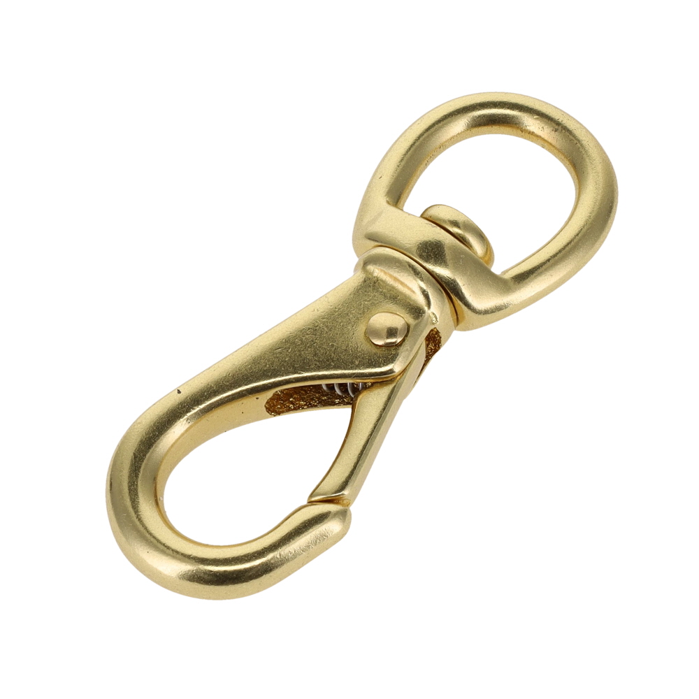 241 7/16" Natural Brass, Swivel Lever Snap, Solid Brass-LL