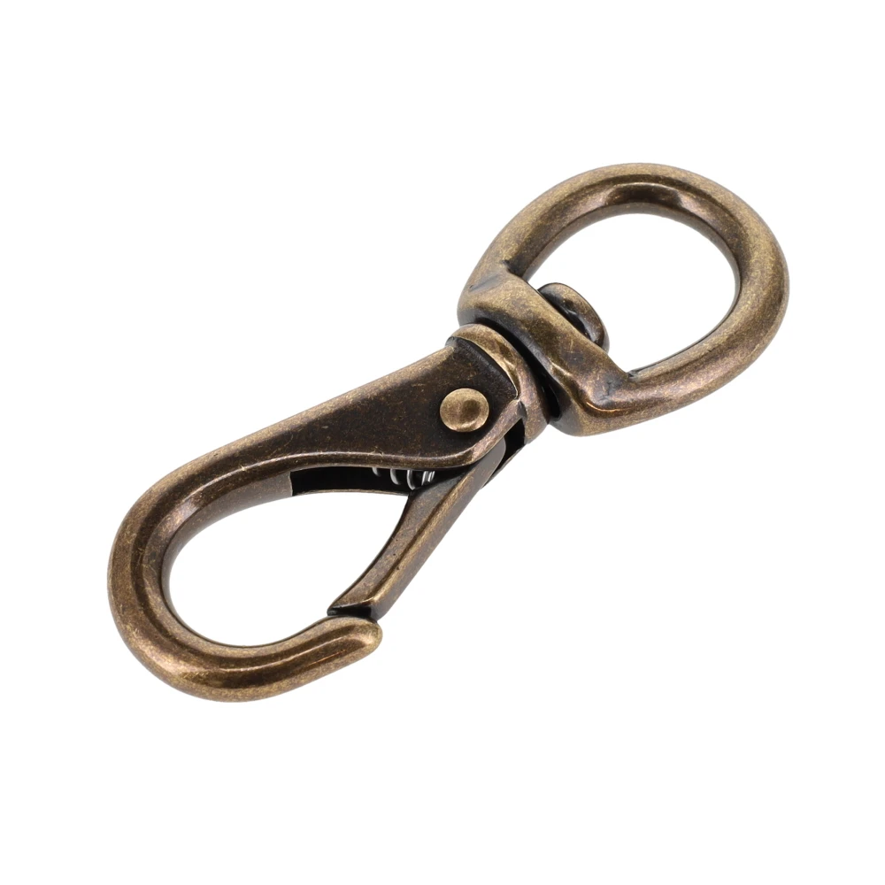 241 7/16" Antique Brass, Swivel Lever Snap, Solid Brass-LL