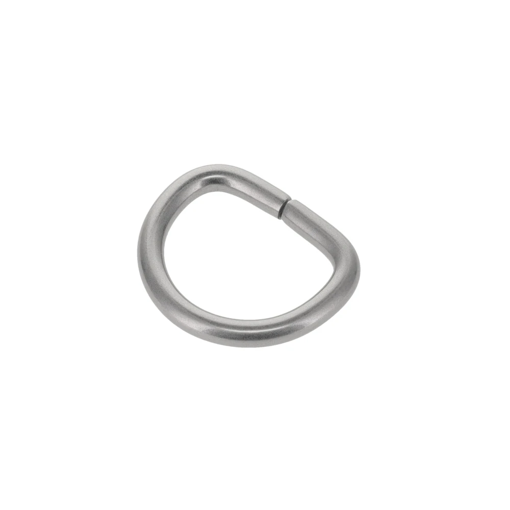 B1599 7/8" Nickel Matte, Wire Formed D-Ring, Solid Brass-LL