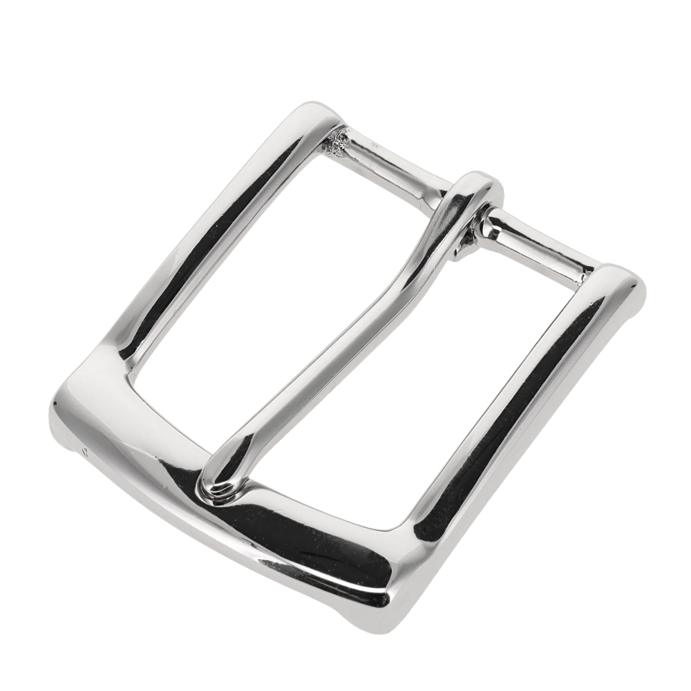 B7106 1 1/4" Nickel Plate, Heel Bar Buckle, Solid Brass-LL