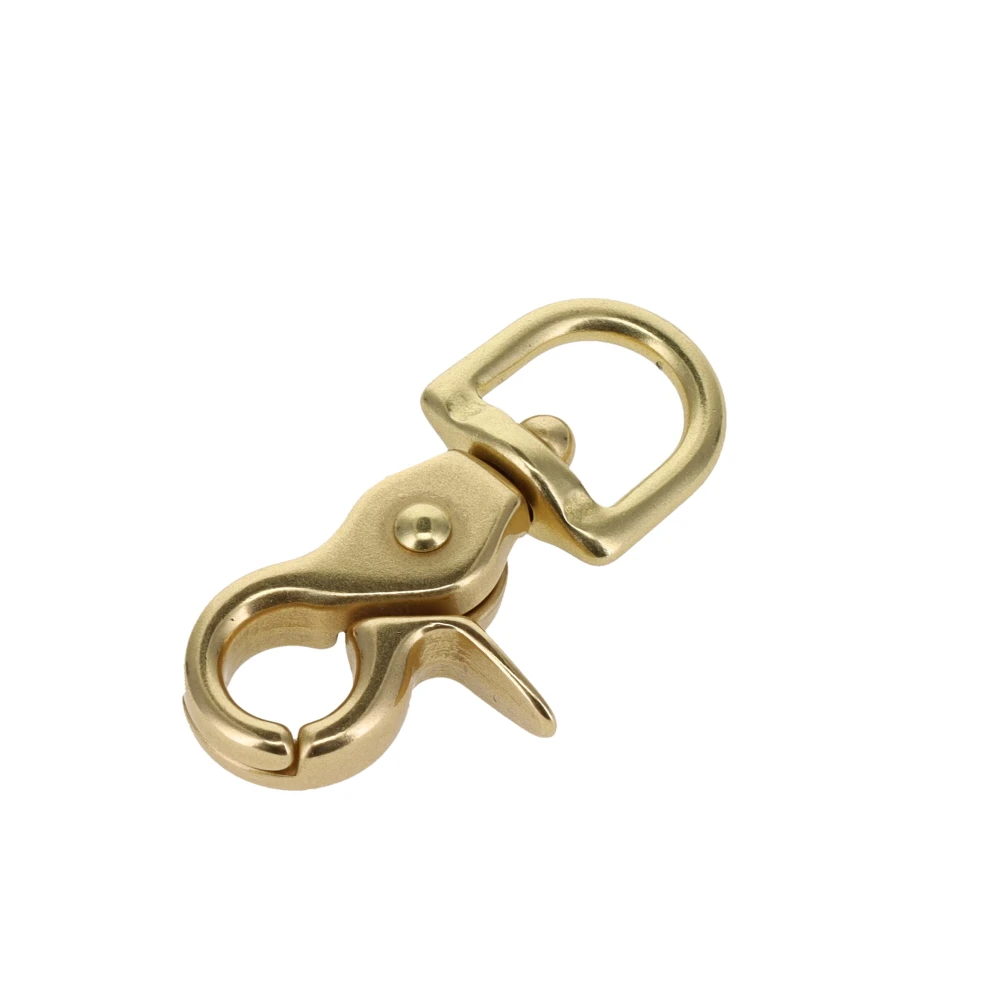 3008A 7/16" Natural Brass, Mini Swivel Trigger Snap, Solid Brass-LL