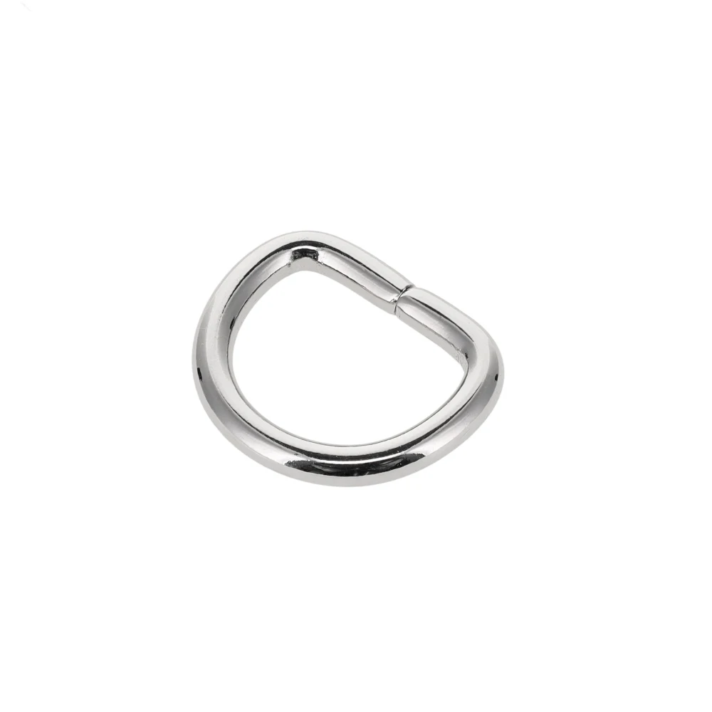 B1599 7/8" Nickel Plate, Wire Formed D-Ring, Solid Brass-LL