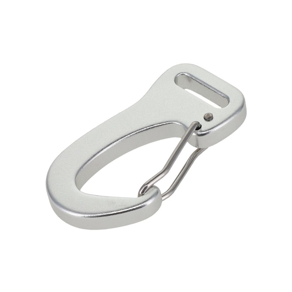 C5860 Silver Semi-Matte, Wiregate Lever Snap Carabiner, Aluminum