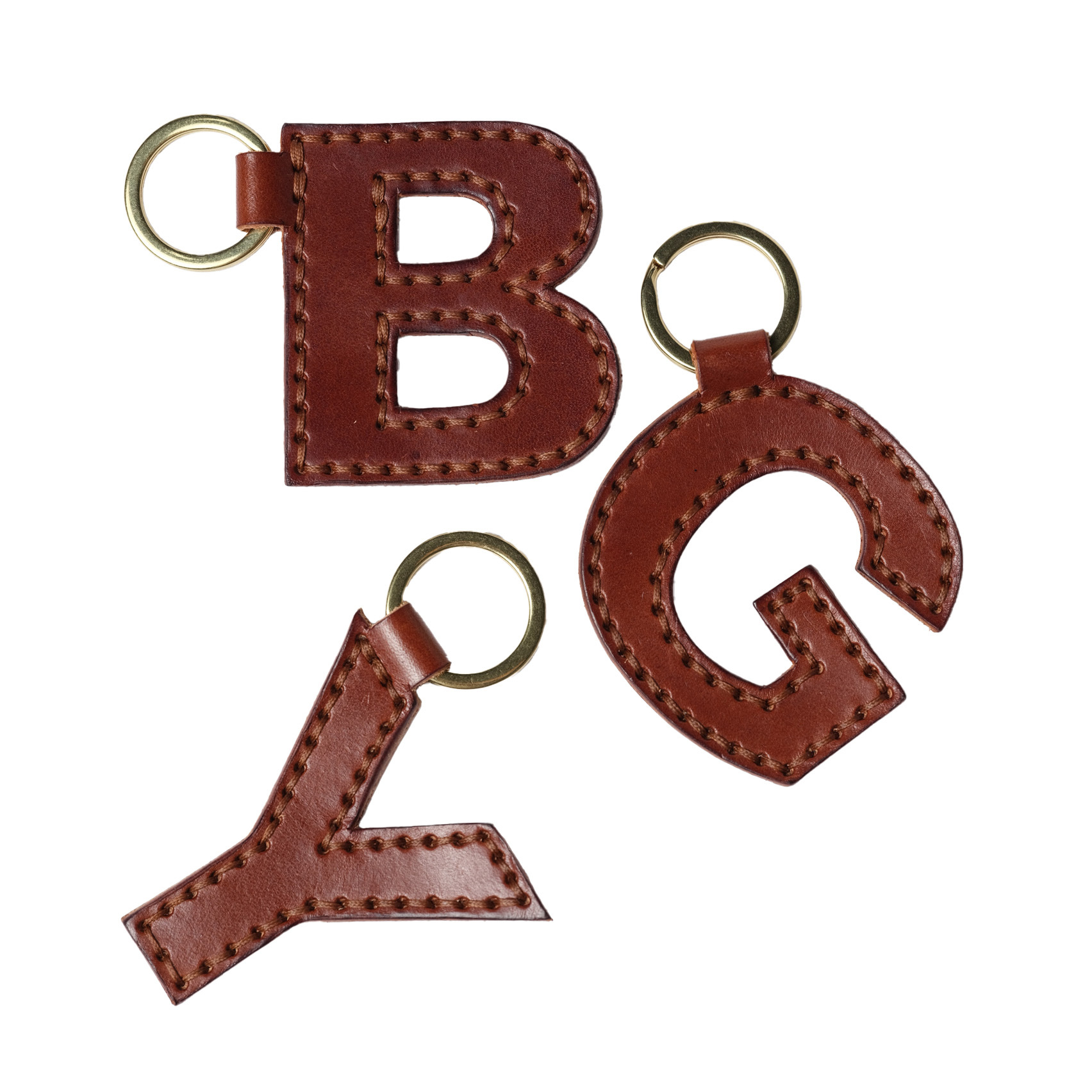 小物 A&G COLOR LEATHER KEY RING diy-a-z-alphabet-keychain-