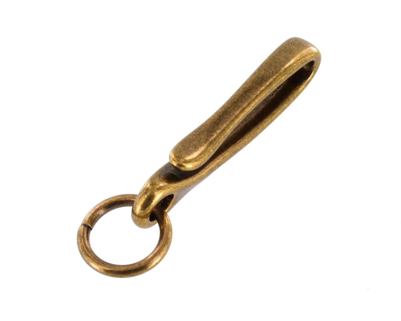 Antique Brass Japanese Fish Hook, Key Chain Belt Hook Solid Brass