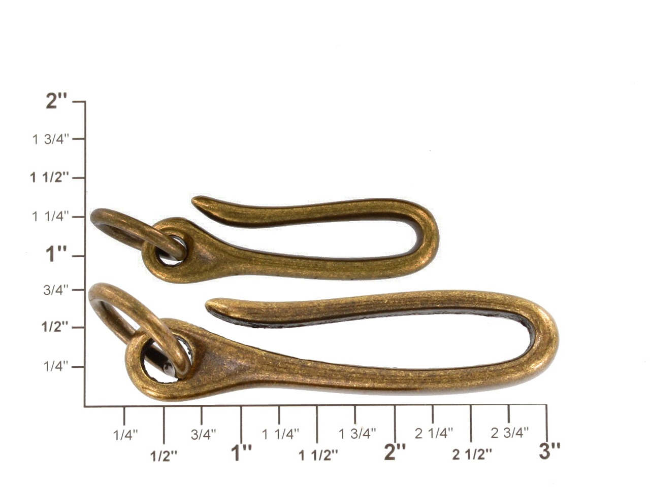 Brass Japanese Hook with U Shackle Clasp | Fish Hook | Key Chain Clasp |  Brass Hook | Wallet Hook DIY | Closure | Key Rings50mm