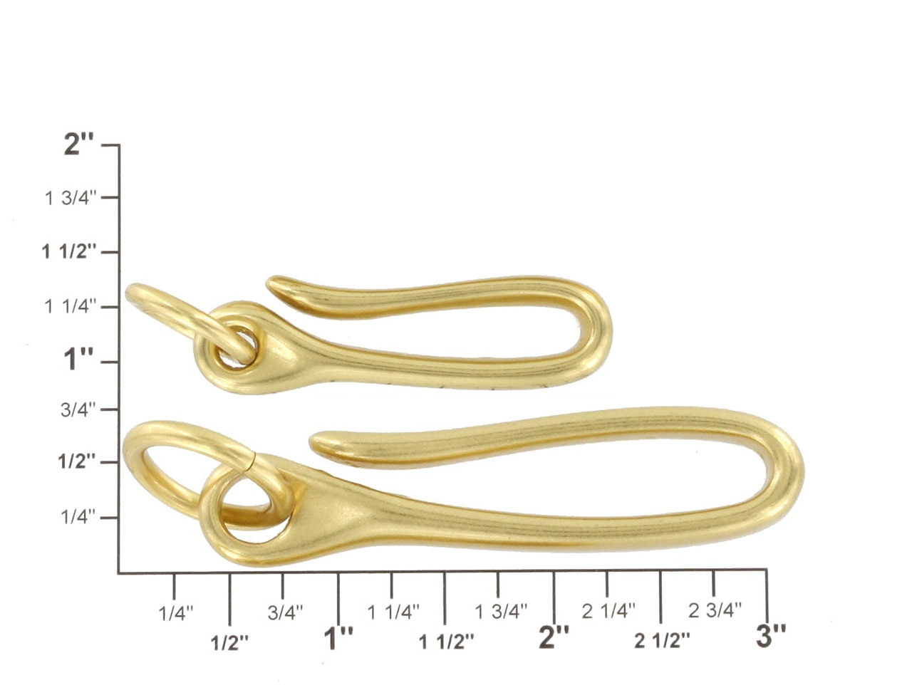 Natural Brass, Japanese Fish Hook Key Chain, Solid Brass-LL