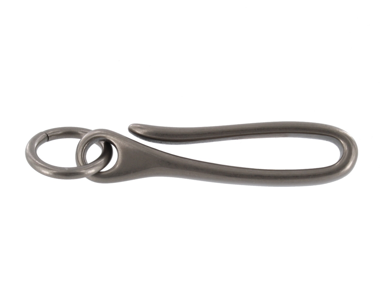 Nickel Matte, Japanese Fish Hook Key Chain, Solid Brass-LL