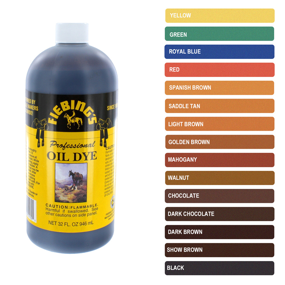 Fiebing's Professional Oil Dye - 4 oz - Quart - Black, Light Brown, Da —  Leather Unlimited